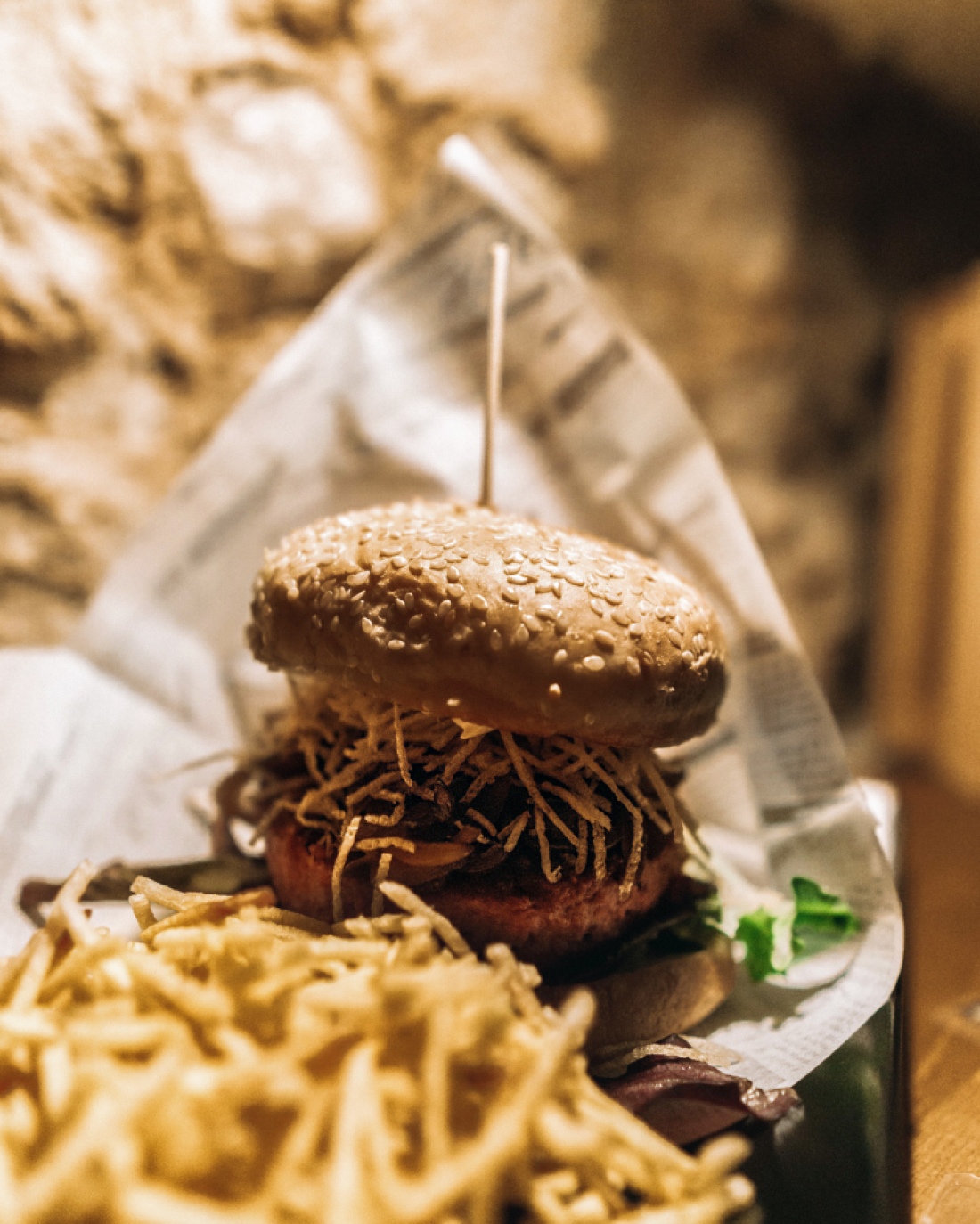 Vegan restaurants in Lisbon, Portugal - Beyond burger in The Botanical Den